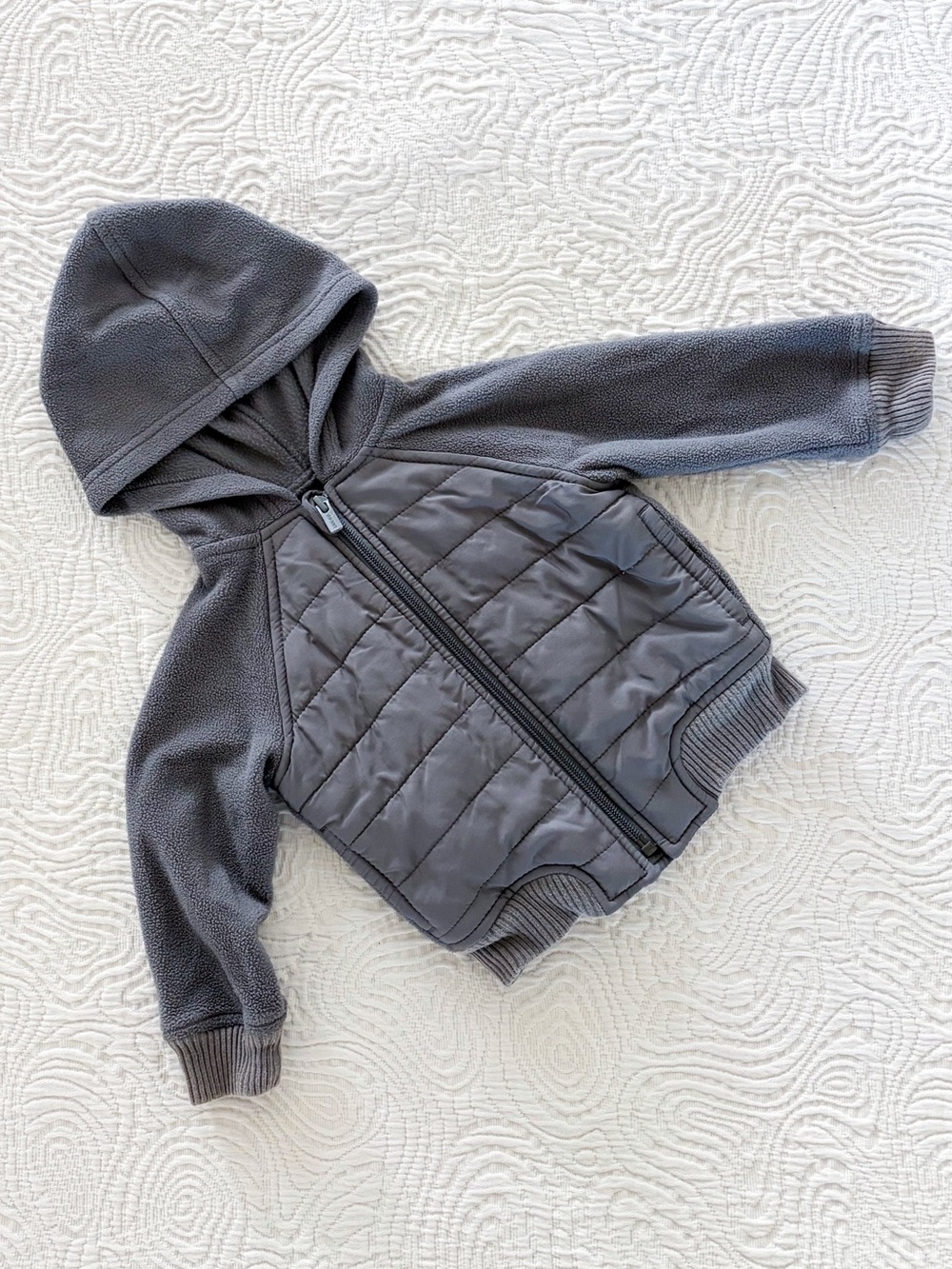 Old Navy Gray Zip-Up Fleece Hoodie